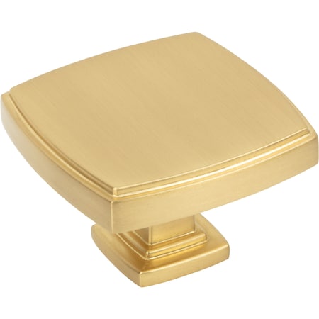 Jeffrey Alexander 1-3/4" Overall Length Brushed Gold Square Renzo Cabinet Knob 141L-BG